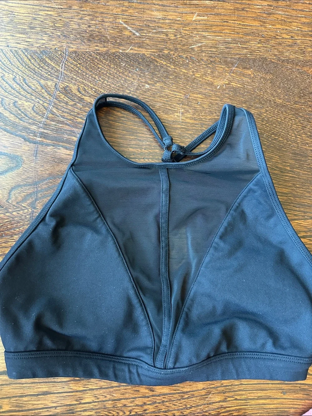 ALO Yoga Black Strappy High-Neck Sports Bra